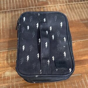 Rad Rev Black Lightning Bolt Zip Pouch makeup and jewelry